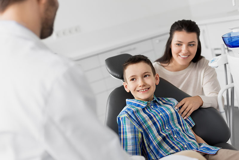 family at dental office